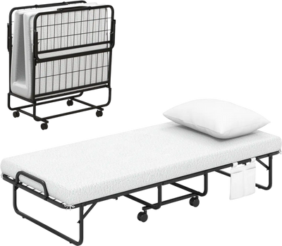 Costway Cot/Twin Folding Bed w/ Memory Foam Mattress & Pillow 97251368 New