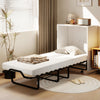Cot Size Murphy Bed with Foldable Bed and Lockable Wheels-White - Gallery View 1 of 10