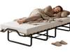 Murphy bed with wheels and foldable cot, featuring a 4" thick mattress and compact design for small spaces.