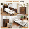 Murphy bed with foldable design in rustic brown, featuring a 4" mattress and compact storage for versatile use.