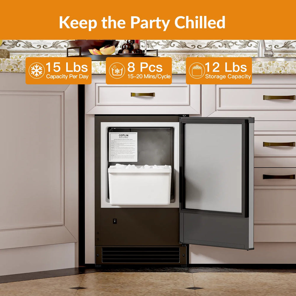 Cotlin Drainless 15" Undercounter Crescent Ice Maker — IMC20