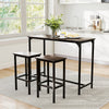 Industrial 3-Piece 47.5" Counter-Height Dining Table and 2 Bar Stools-Gray - Gallery View 1 of 11