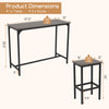 Counter-height dining table with 2 bar stools, gray finish, sturdy metal construction, ideal for small spaces.