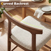 Curved backrest of 24-inch solid wood counter height bar stool offers ergonomic lumbar support for kitchen islands.