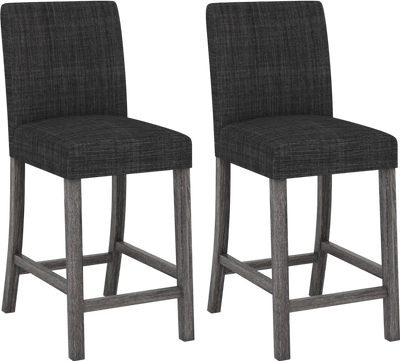 Costway Counter Height Bar Stools Set of 2 w/ Back Footrest 56384129 New