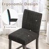 Counter height bar stool with ergonomic design, gray linen fabric, curved backrest, and footrest for comfort and.
