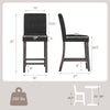 Counter height bar stool set of 2 in gray with ergonomic backrest, footrest, and solid rubber wood frame.