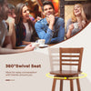 Counter height barstool with 360° swivel seat and footrest, designed for comfortable kitchen island conversations.