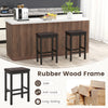 24-inch bar stools with padded seats and rubber wood frames in brown, designed for comfort and stability in any kitchen.