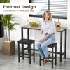 24-inch brown bar stools with padded seats and footrest, featuring a durable rubber wood frame for comfort and.