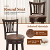 Counter height swivel bar stool with 16" round seat, premium faux leather, and solid rubber frame for kitchen islands.