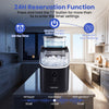 Countertop ice maker in black with external tank, 34 lbs/24H capacity, and 13 adjustable thickness levels for.