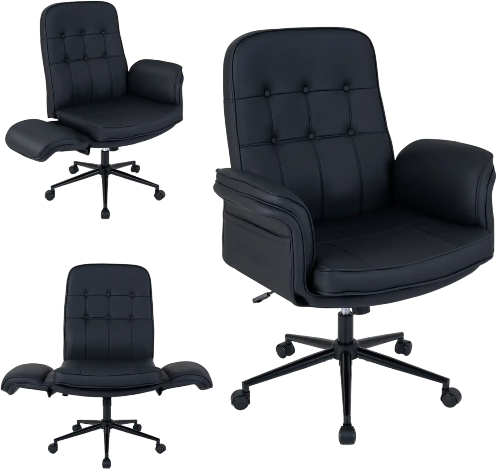 Costway Criss Cross Adjustable Swivel Vanity Office Chair w/ 5-Position Armrests 36037073 New