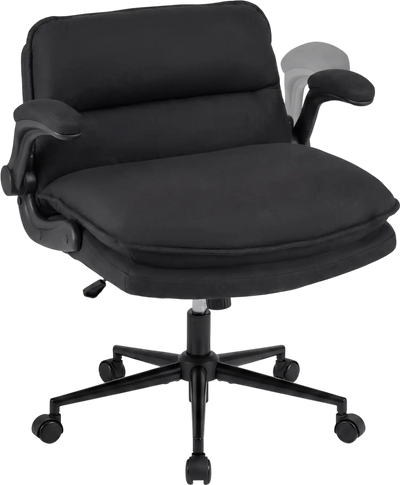 Costway Criss Cross Office Chair w/ Wheels Flip-Up Arms Adjustable Height 67900994 New
