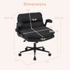 Dimensions of the Criss Cross Chair on Wheels, featuring adjustable height and flip-up arms for versatile use.