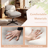 Beige Criss Cross Chair with flip-up arms, featuring skin-friendly faux leather and soft elastic sponge for comfort.
