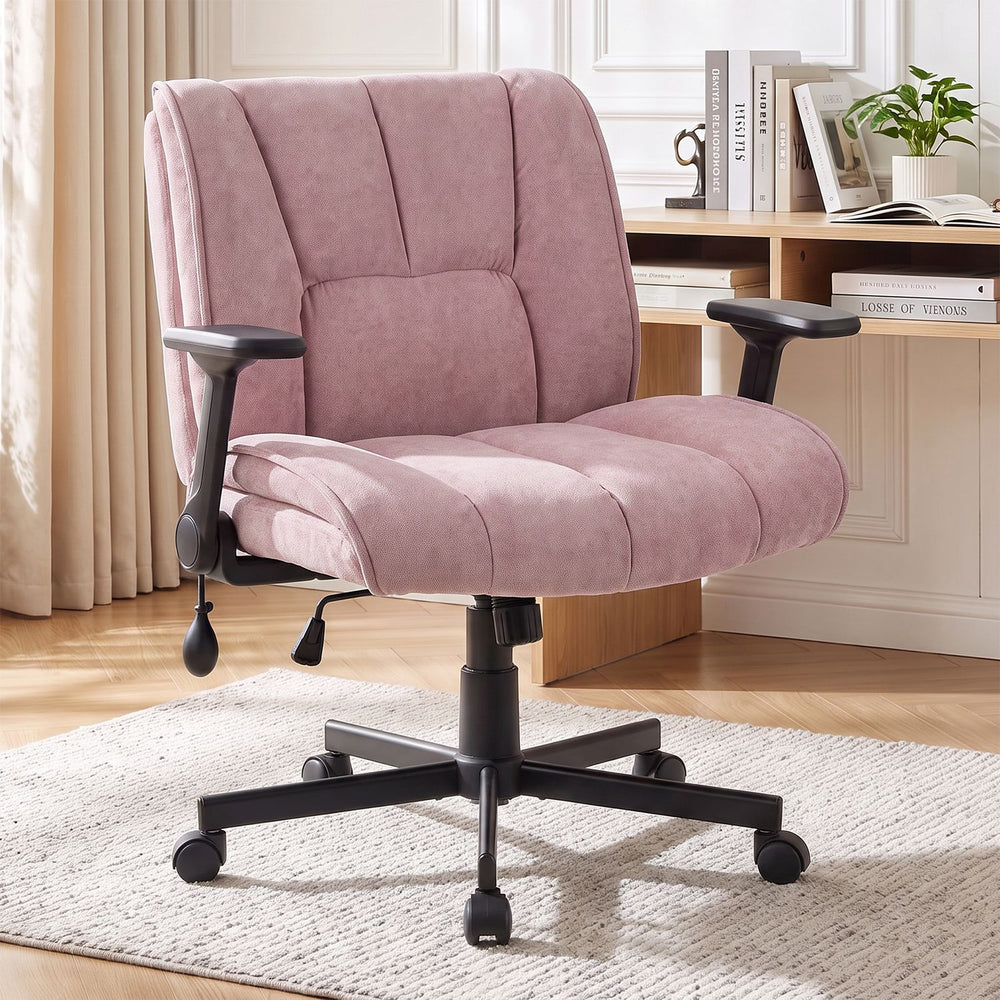 Criss Cross Home Office Chair with Airbag Lumbar Support-Pink - Gallery View 1 of 11