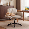 Criss Cross Office Chair with 5-Level Adjustable Arms and Wheels-Beige - Gallery View 1 of 10