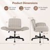 Beige Criss Cross Office Chair features 360° swivel, adjustable height, and 330 lbs weight capacity for versatile comfort.