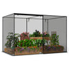 Large crop cage with tear-resistant mesh, 10 x 6.5 x 6.5 ft, protecting garden plants from birds and small animals.