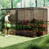 Large crop cage with tear-resistant mesh, 10 x 6.5 x 6.5 ft, providing plant protection in a garden setting.