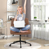 Height-adjustable Armless Desk Chair with Wheels for Home Office Make Up-Brown - Gallery View 1 of 10