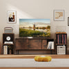 Rustic brown cube storage organizer with modular design, perfect for maximizing space in living room or study.