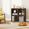 Rustic brown cube storage organizer with open shelving, perfect for maximizing space in living rooms or studies.