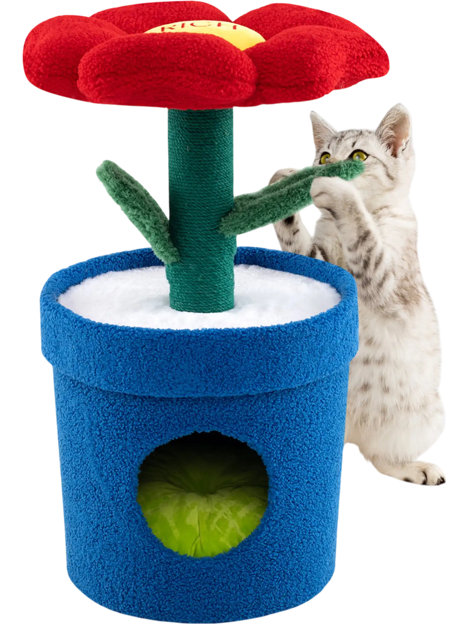 Costway Cute Flower Cat Tree Padded Perch Indoor Cats 24598719 New