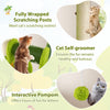 Cute Palm Cat Tree featuring fully wrapped scratching posts and interactive pompom for indoor cat fun and grooming.