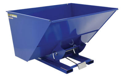 Vestil D-300-HD 6,000 lb. Capacity 3 Cubic Yard Self-Dumping Steel Hopper with Bumper Release Blue New