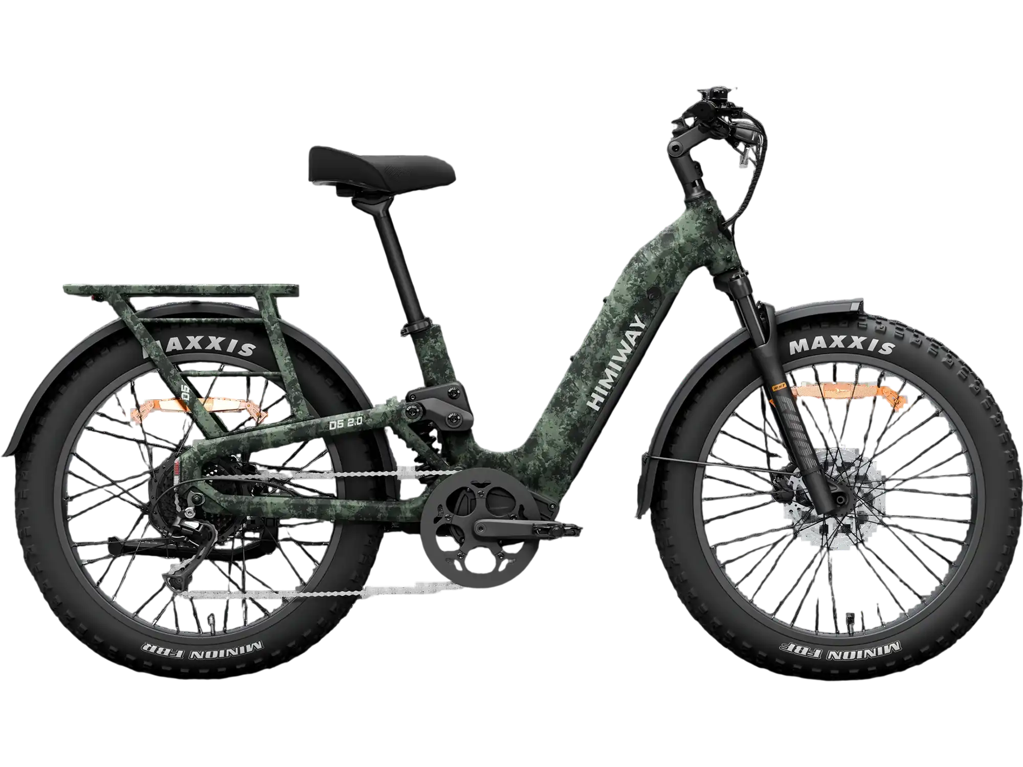 Himiway D5 2.0 Camo Electric Bike 70 Mile Range 28 MPH Step Thru 48V 750W New