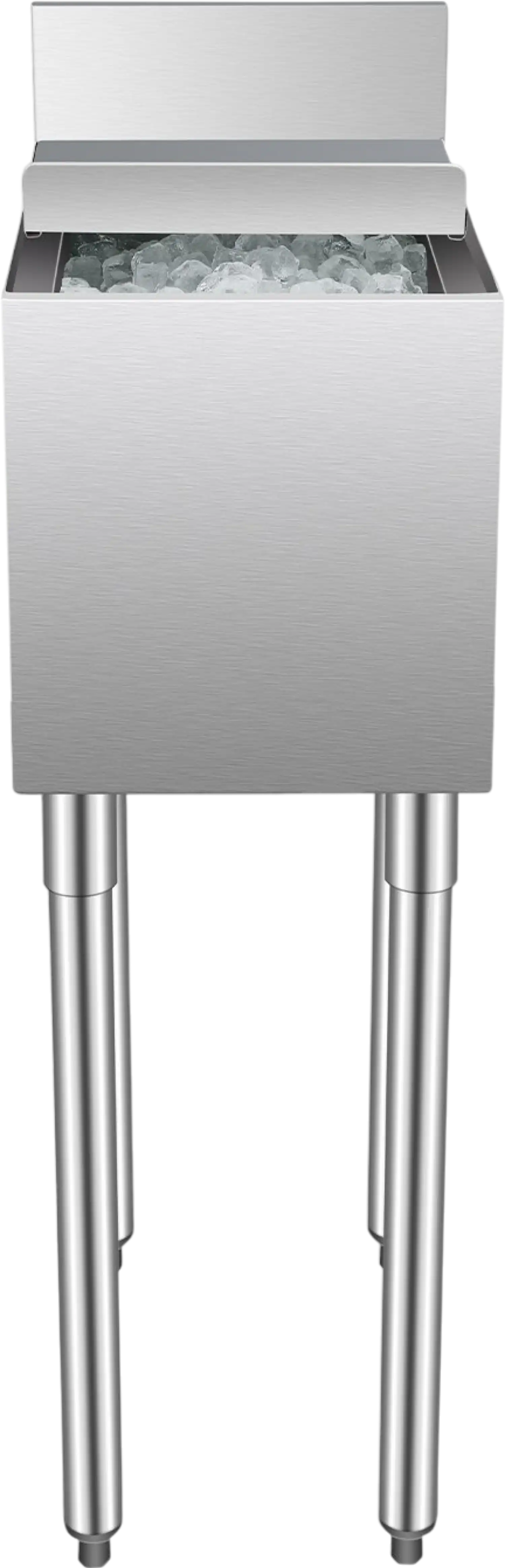 Vevor Commercial Underbar Ice Bin 7.4 Gal Stainless Steel with Sliding Lid and Bottle Holders New