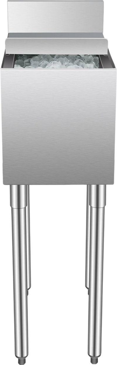 Vevor Commercial Underbar Ice Bin 7.4 Gal Stainless Steel with Sliding Lid and Bottle Holders New