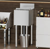 Vevor Commercial Underbar Ice Bin 7.4 Gal Stainless Steel with Sliding Lid and Bottle Holders New