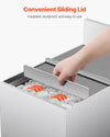 Vevor Commercial Underbar Ice Bin 7.4 Gal Stainless Steel with Sliding Lid and Bottle Holders New
