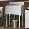 Vevor Commercial Underbar Ice Bin 16.1 Gal Stainless Steel with Sliding Lid and Bottle Holders New