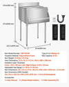 Vevor Commercial Underbar Ice Bin 16.3 Gal Stainless Steel with Sliding Lid and Bottle Holders New