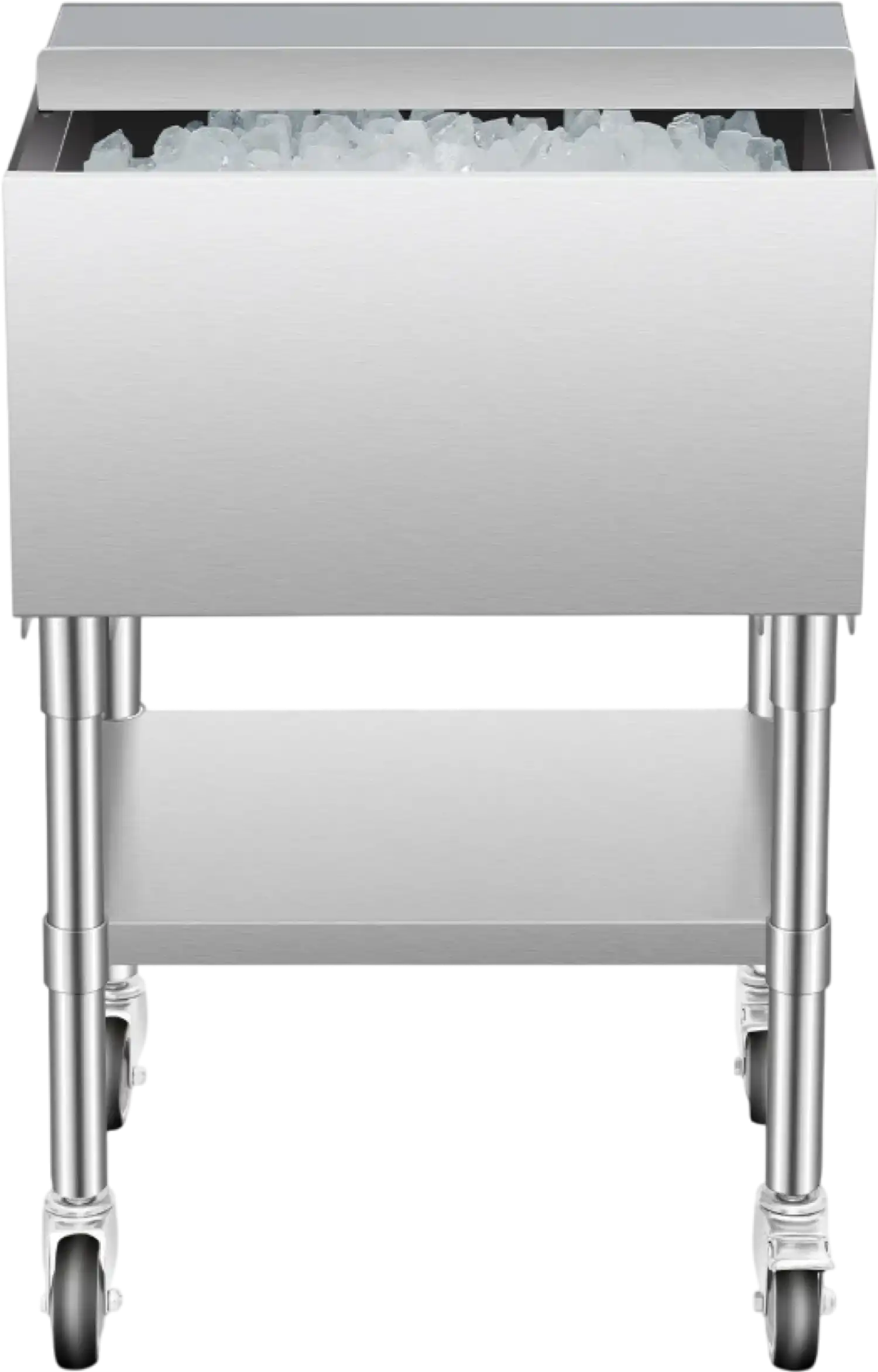 Vevor Commercial Rolling Ice Bin 16.3 Gal with Bottom Storage Shelf New