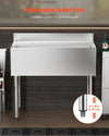 Vevor Commercial Underbar Ice Bin 25.2 Gal with Sliding Lid and Bottle Holders New