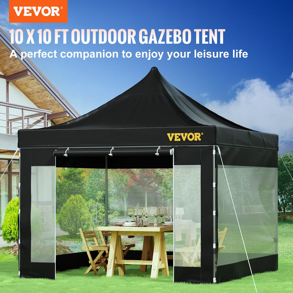 Vevor Pop Up Canopy Tent 10' x 10' Waterproof with Removable Sidewalls UV-Resistant Outdoor New