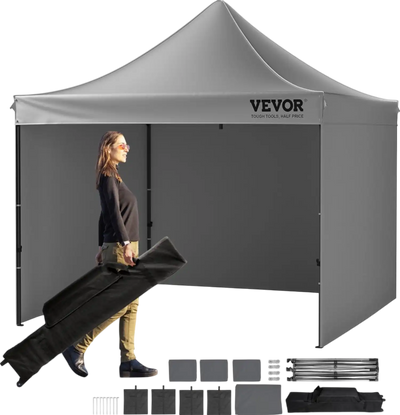 Vevor Pop-Up Canopy Gazebo Tent 10' x 10' Removable Sidewall with Bag UV Resistant Waterproof New