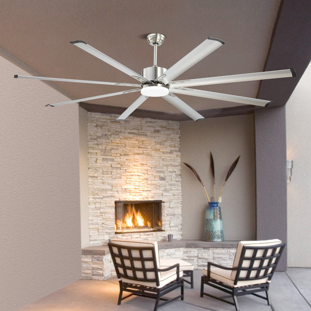 Vevor Ceiling Fan 84" 8 Blade with 3 Color LED Light 6-Speed Remote Control Flush Mount New
