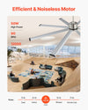 Vevor Ceiling Fan 84" 8 Blade with 3 Color LED Light 6-Speed Remote Control Flush Mount New
