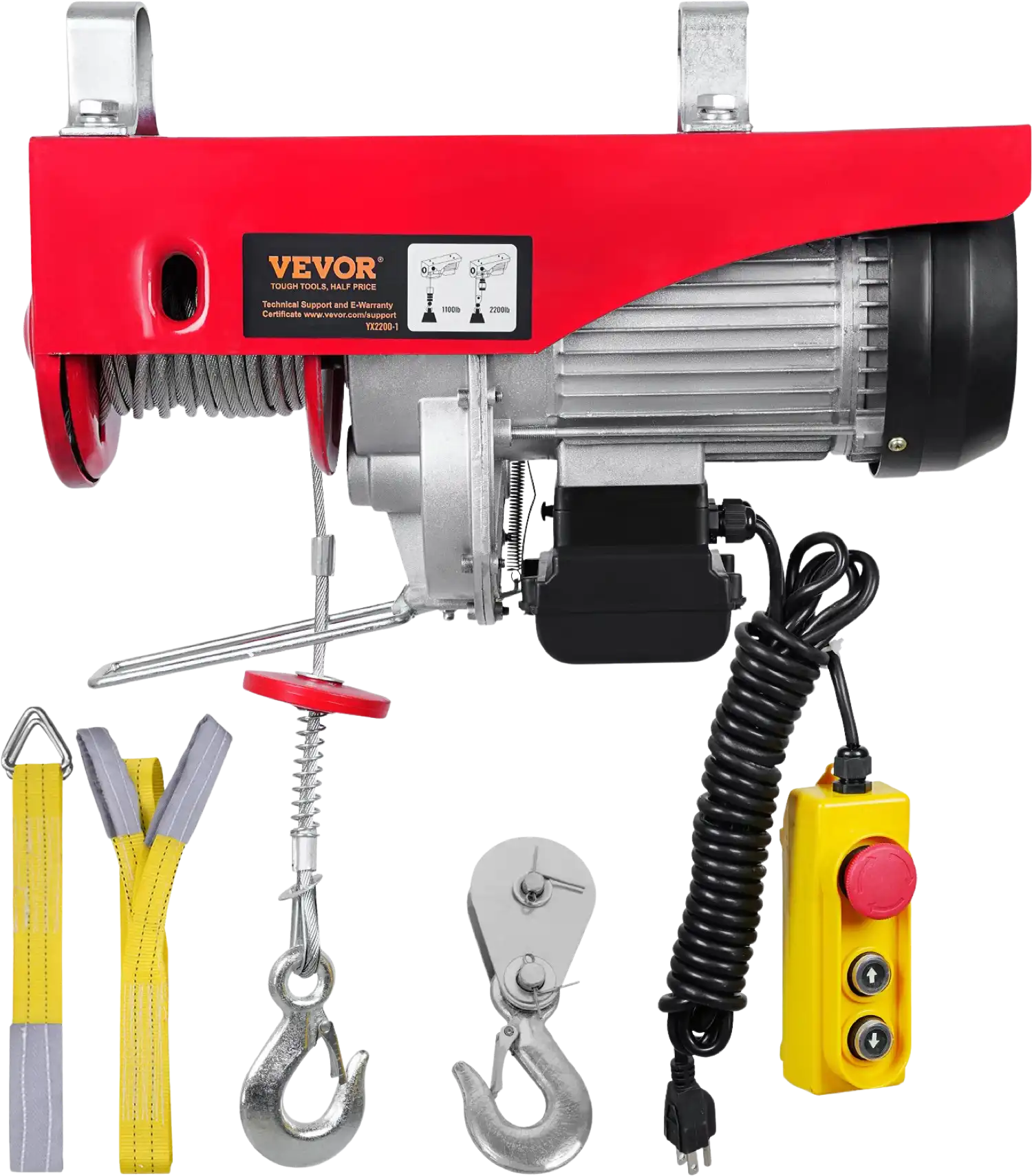 Vevor Electric Hoist 2200 Lbs 1600W 110V Lifting 40' Single Cable 14' Wired Remote Control New