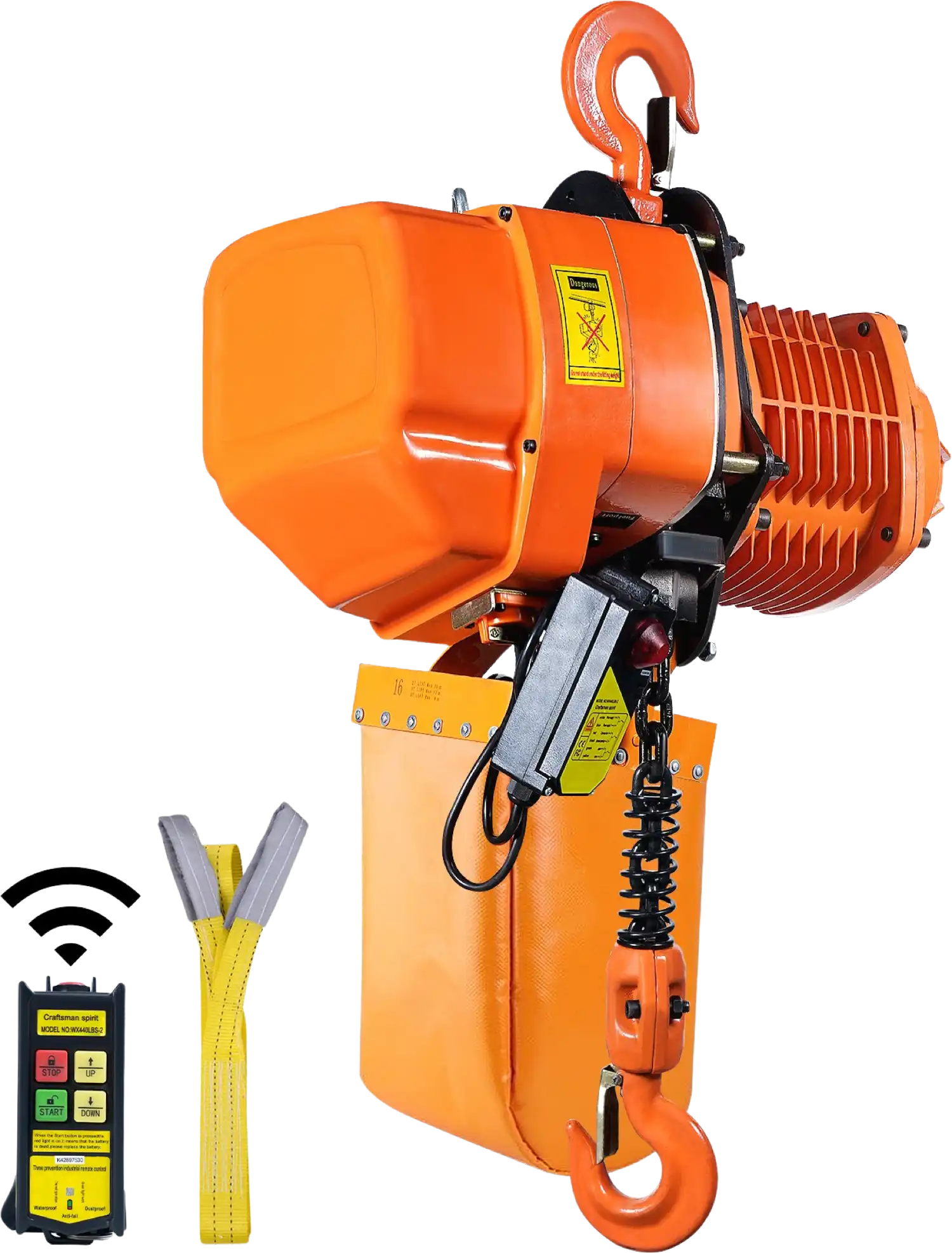 Vevor Electric Hoist 4400 lbs Capacity G100 Chain 20' Lift Height 220V Three Phase Wireless Remote New