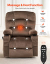 Vevor Power Lift Recliner Chair Dual Motor with Heat and Massage Suitable For 6'2" New