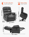 Vevor Power Lift Recliner Chair Dual Motors with Heat and 8 Massage Modes New