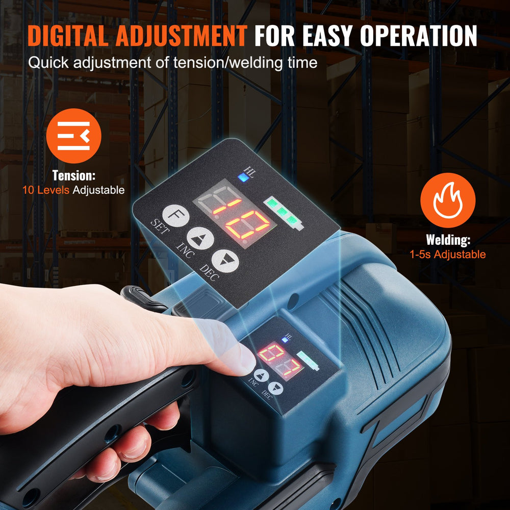 Vevor Strapping Machine Automatic Electric Tool for 0.35"-0.63" PP/PET Straps with Dual 4000mAh Batteries New