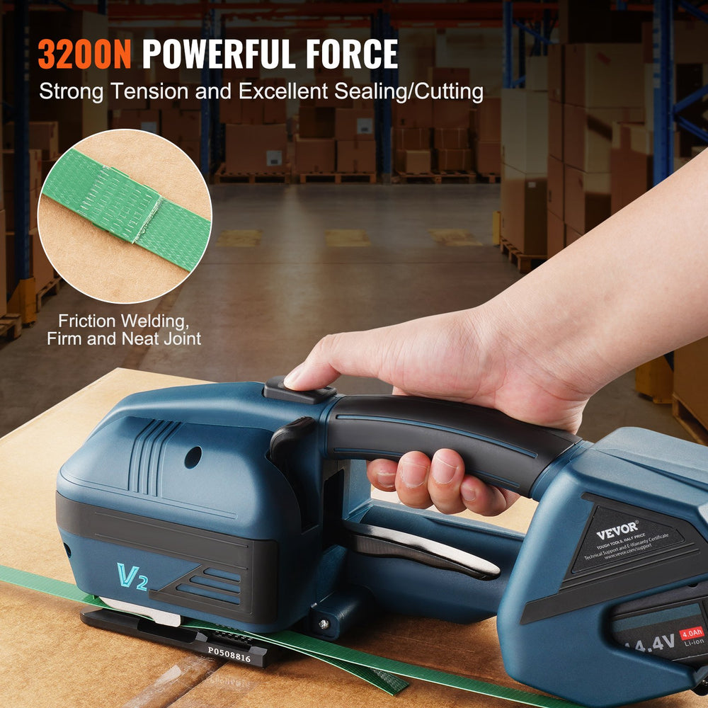Vevor Strapping Machine Automatic Electric Tool for 0.35"-0.63" PP/PET Straps with Dual 4000mAh Batteries New